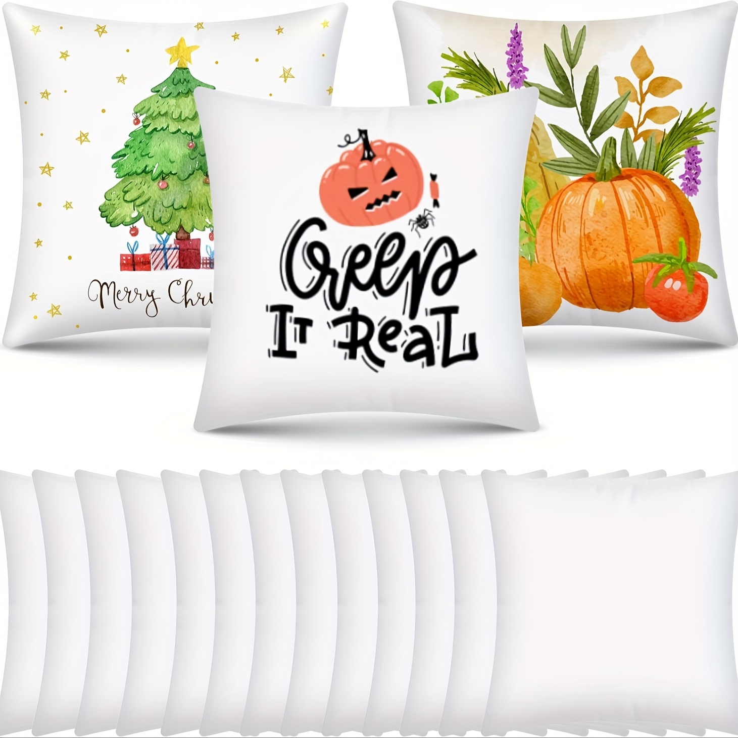 Pillow Cover Sublimation - ปลอกหมอนเปล่าสำหรับงานซับลิเมชัน 2/6/10 ชิ้น ขนาด 40x40 ซม.