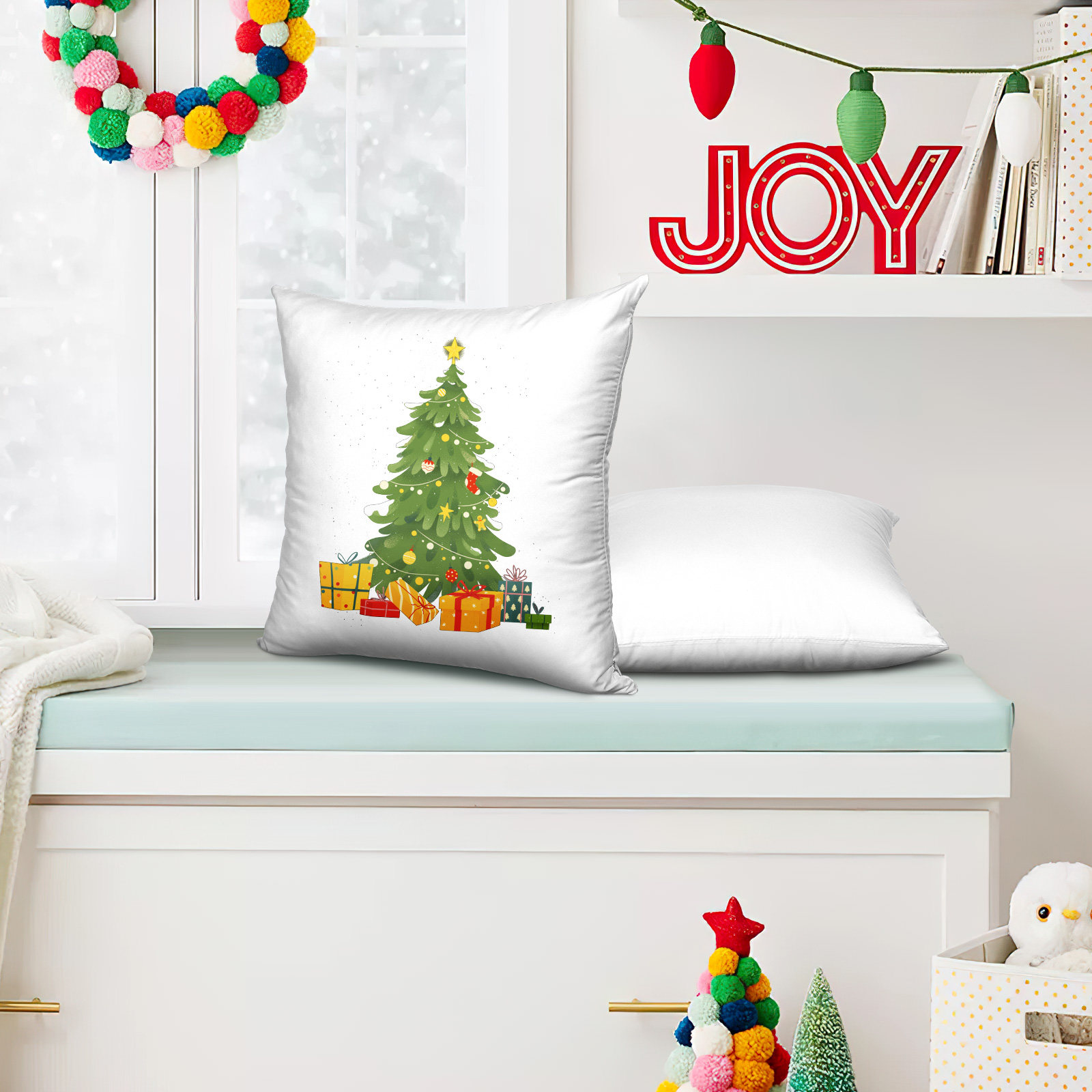 Pillow Cover Sublimation - ปลอกหมอนสีขาวสำหรับงานซับลิเมชัน 4 ชิ้น ขนาด 16x16 นิ้ว