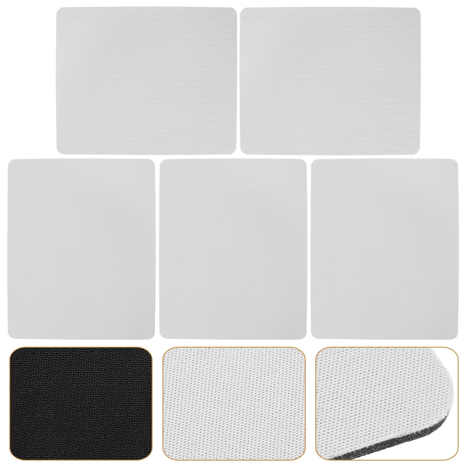 Mouse Pad Blank Sublimation - แผ่นรองเมาส์แบบซับลิเมชั่นขนาดใหญ่พิเศษ 5 ชิ้น พื้นผิวผ้าด้านหลังยาง จับกระชับมือ ใช้งานได้สะดวก
