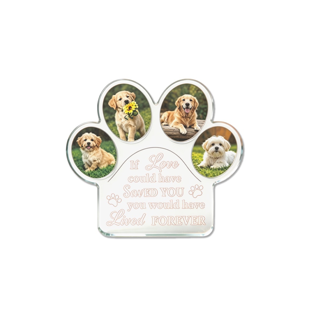 Photo Acrylic Block - แผ่นอะคริลิกทรงอุ้งเท้าแบบ DIY พร้อมรูปภาพและข้อความที่ปรับแต่งได้ 1 ชิ้น, แท่นอะคริลิกตั้งโต๊ะสำหรับตกแต่งอย่างสร้างสรรค์